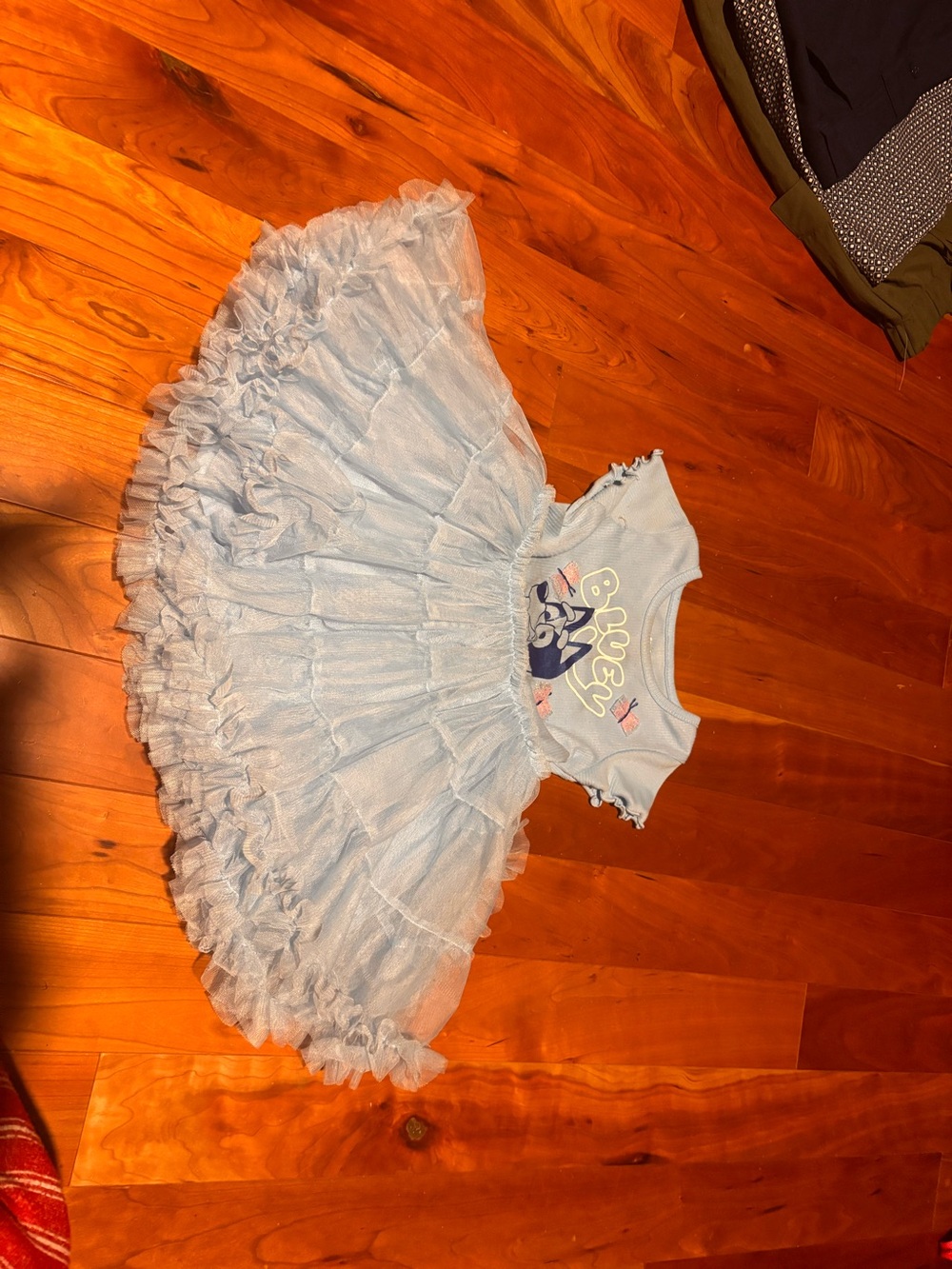 Bluey Light Blue Tulle Ruffle Kids Dress